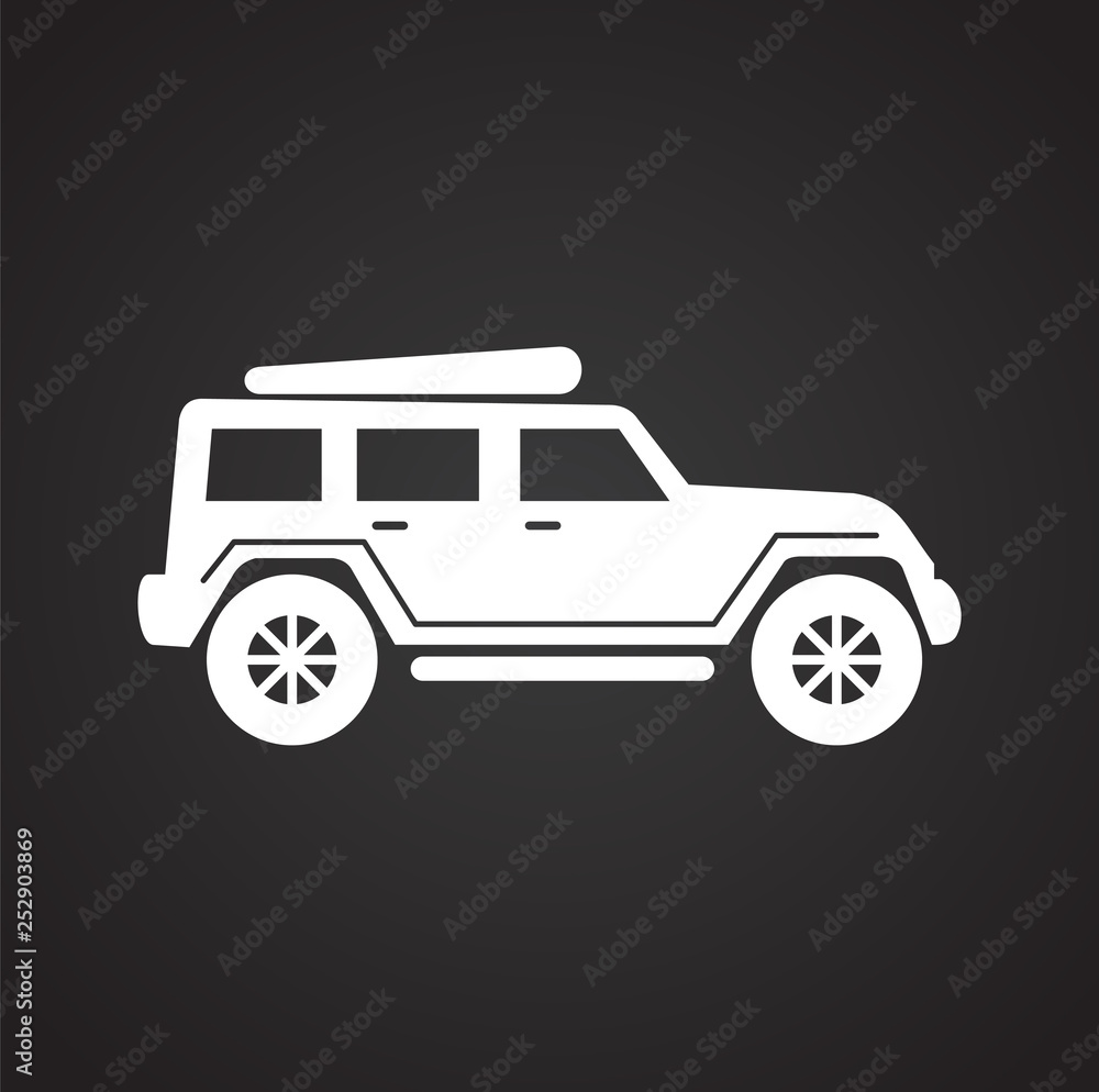 Poster car icon on background for graphic and web design. simple vector sign. internet concept symbol for w