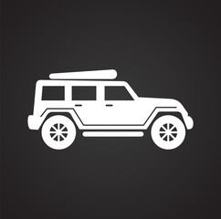 Car icon on background for graphic and web design. Simple vector sign. Internet concept symbol for website button or mobile app.