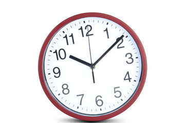 Round clock isolated on white background