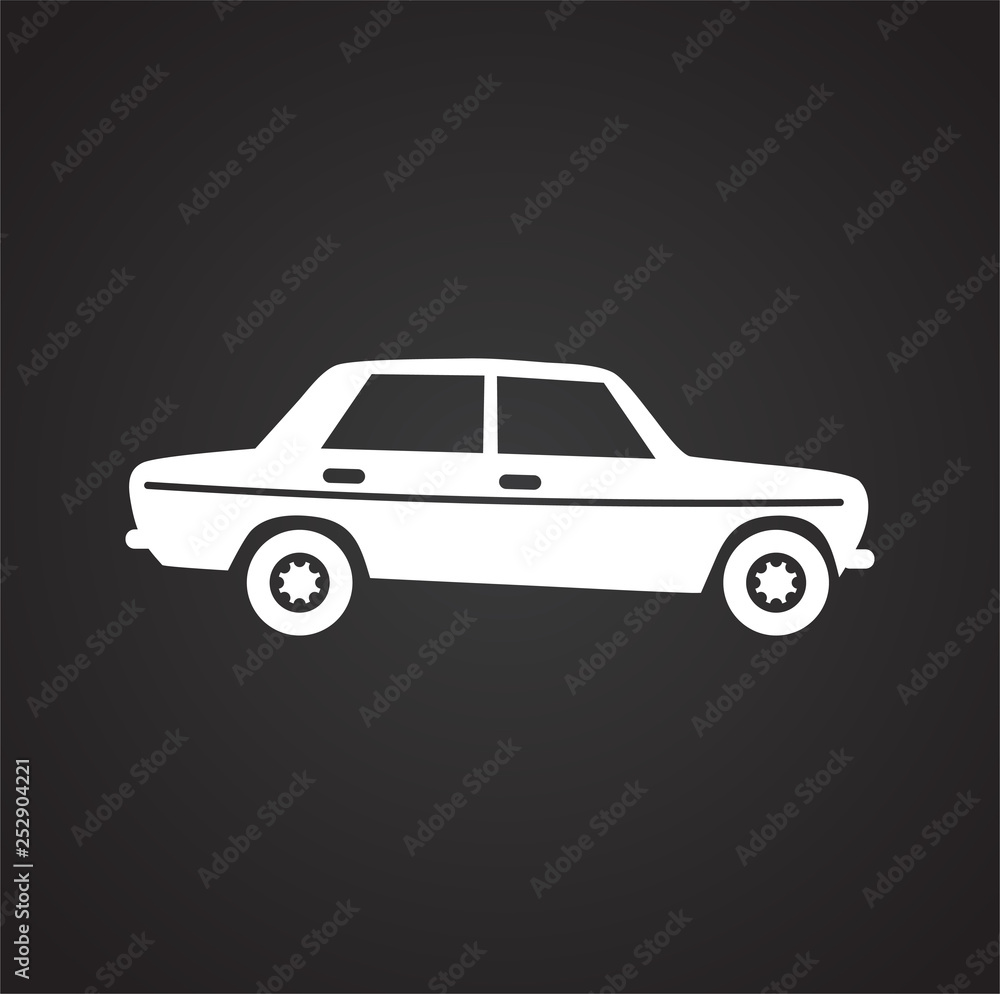 Poster Car icon on background for graphic and web design. Simple vector sign. Internet concept symbol for website button or mobile app.