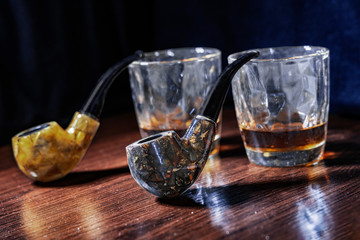 whisky and smoking pipes