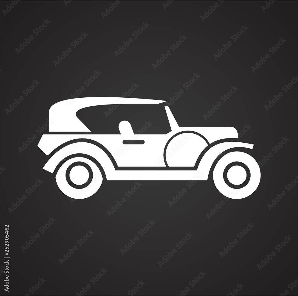 Poster car icon on background for graphic and web design. simple vector sign. internet concept symbol for w