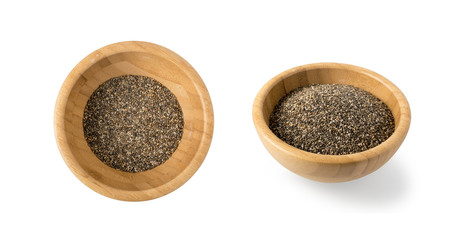 Pile of Chia Seeds Isolated on White Background