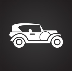 Car icon on background for graphic and web design. Simple vector sign. Internet concept symbol for website button or mobile app.