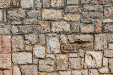 Texture of old stone wall close-up.