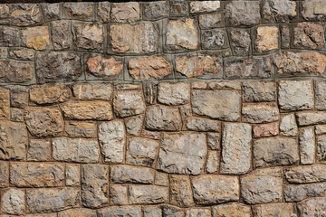 Stone wall texture close-up.
