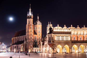 Fototapeta na wymiar Krakow by night in Poland.