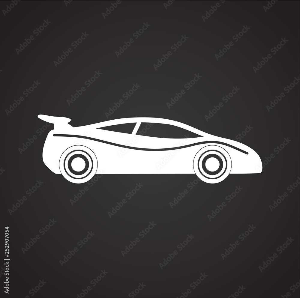 Poster car icon on background for graphic and web design. simple vector sign. internet concept symbol for w