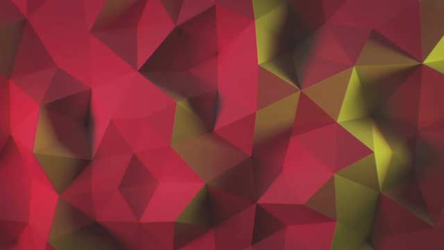 Beautiful Abstract Polygonal Surface Morphing in Multi-Colored Light Looped 3d Animation. Color Wall Moving Seamless Background in 4k Ultra HD 3840x2160.