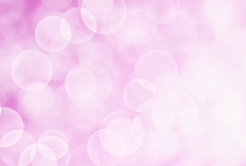 Pink and white abstract background with bokeh, soft light