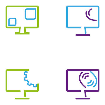 Computer Sammlung, Buttons, IT Logo