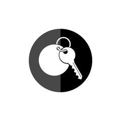 Old key silhouette icon