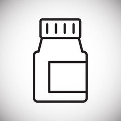 Pills line icon on background for graphic and web design. Simple vector sign. Internet concept symbol for website button or mobile app.