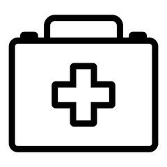 Obraz premium gz351 GrafikZeichnung - english - first aid kit: medical bag with black cross - icon - simple template - square xxl g7285