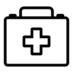 gz351 GrafikZeichnung - english - first aid kit: medical bag with black cross - icon - simple template - square xxl g7285