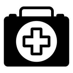 Fototapeta premium gz352 GrafikZeichnung - english - first aid kit: medical bag with black cross - icon - simple template - square xxl g7286