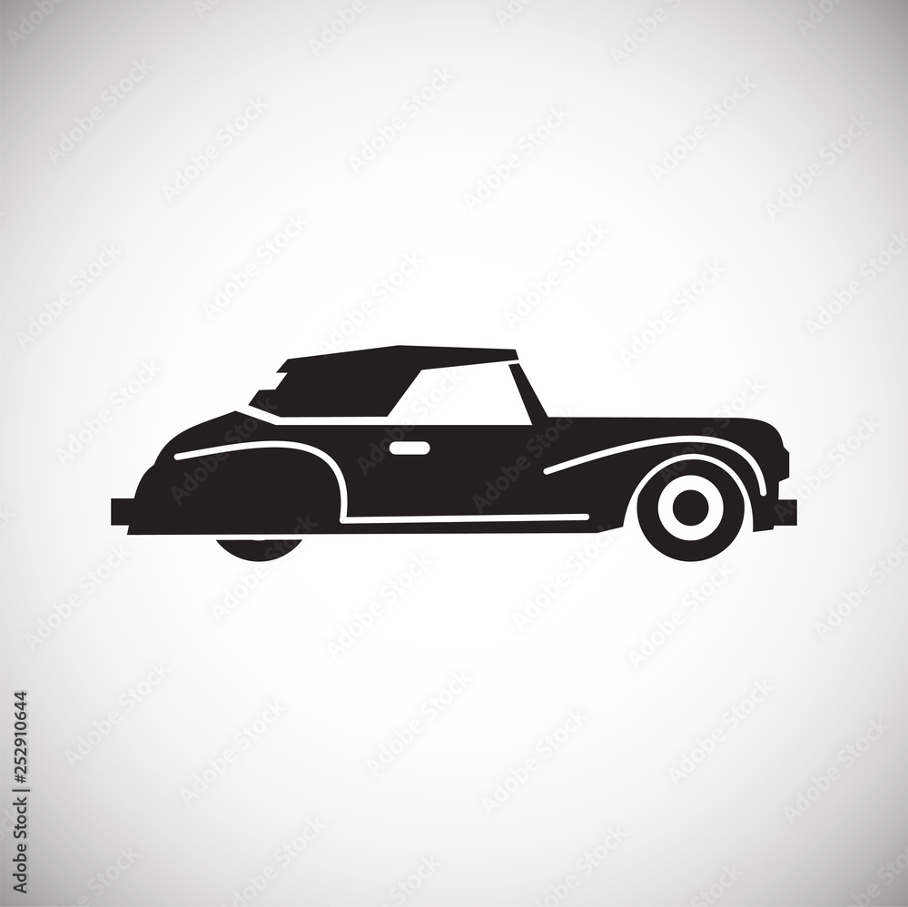 Poster car icon on background for graphic and web design. simple vector sign. internet concept symbol for w