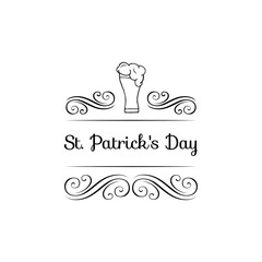 St. Patricks Day Vintage Holiday Badge Design. Vector Greetings Card Design. Saint Patricks Day Background.