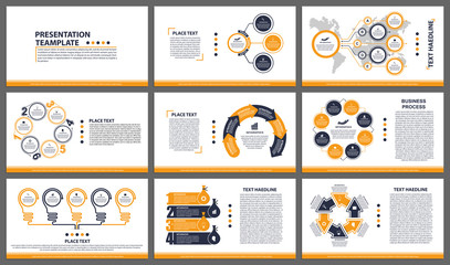 Business presentation templates. Modern elements of infographic. Can be used for business presentations, leaflet, information banner and brochure cover design. - obrazy, fototapety, plakaty