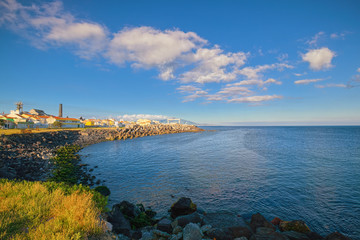 Coast of Sao Miguel island of Azores, Portugal, at evening hours.