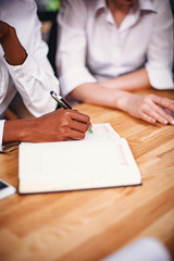 Successful team at work. Group of young business people