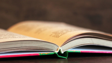 An old book with the rustic looking pages left open