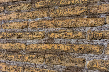 Italy, Rome, Colosseum, a close up of a bricks at the colosseum