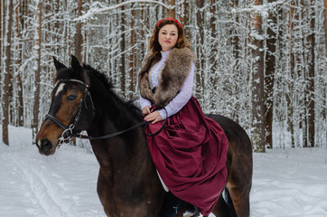 Fototapeta premium winter horse ride