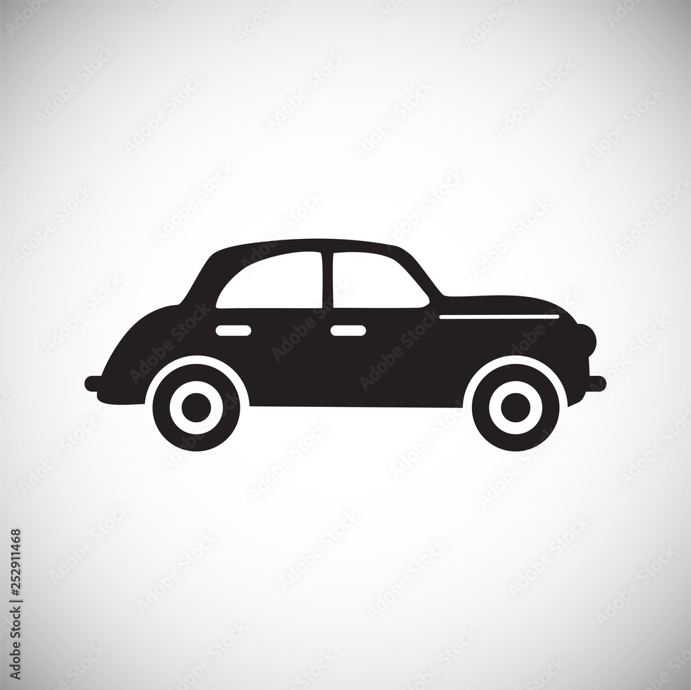 Poster car icon on background for graphic and web design. simple vector sign. internet concept symbol for w