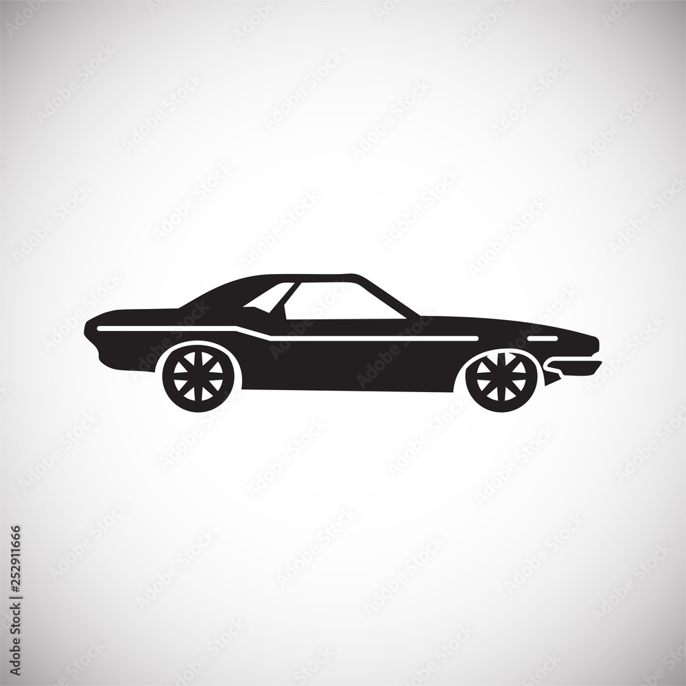 Poster car icon on background for graphic and web design. simple vector sign. internet concept symbol for w