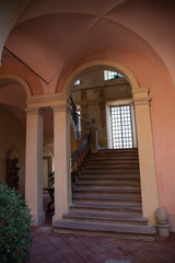 Fototapeta na wymiar Staircase in Rivalta castle.