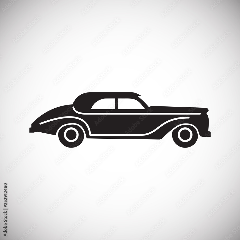 Poster car icon on background for graphic and web design. simple vector sign. internet concept symbol for w