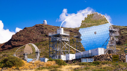Roque de los Muchachos Observatory, La Palma, Canary Islands, Spain November, 20th 2018 Florian Goebel Magic Telescopes - obrazy, fototapety, plakaty