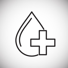 Blood donation line icon on background for graphic and web design. Simple vector sign. Internet concept symbol for website button or mobile app.