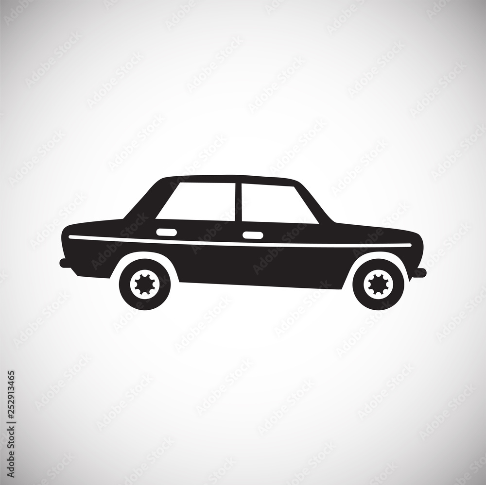 Poster car icon on background for graphic and web design. simple vector sign. internet concept symbol for w