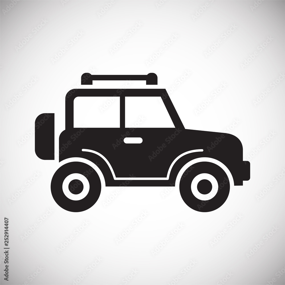 Poster car icon on background for graphic and web design. simple vector sign. internet concept symbol for w