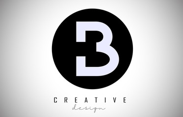 B Letter Logo Monogram Vector Design. Creative B Letter Icon on Black Circle
