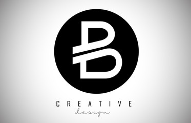 B Letter Logo Monogram Vector Design. Creative B Letter Icon on Black Circle