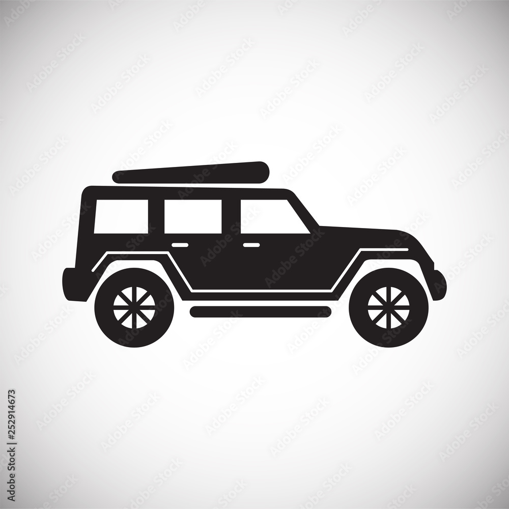 Poster car icon on background for graphic and web design. simple vector sign. internet concept symbol for w