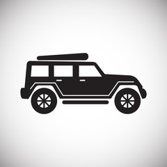 Car icon on background for graphic and web design. Simple vector sign. Internet concept symbol for website button or mobile app.