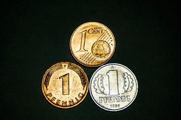 euro cent ddr gdr pfennig german germany