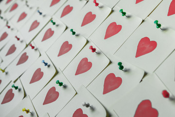 Hearts seamless background isolated on a white 