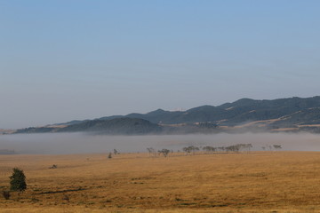 Fototapeta na wymiar Misty plains Rocky Mountains