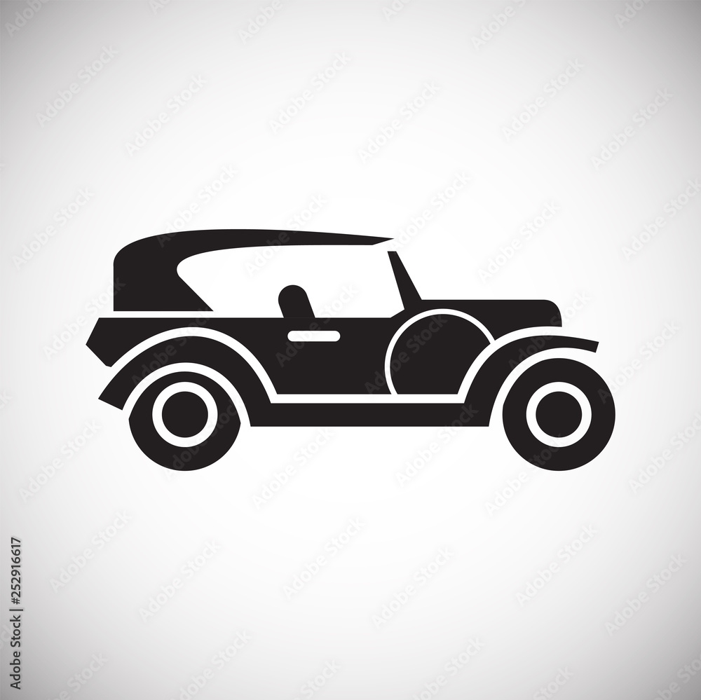 Poster car icon on background for graphic and web design. simple vector sign. internet concept symbol for w