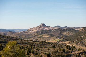 Fototapeta na wymiar Viewpoint to the town of Morella in the maestrazgo