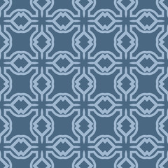 Seamless Line Geometric Pattern. Abstract Geometry Flower. Vector Illustration. Interior Decoration, Wallpaper, Presentation, Fashion Design . Pastel Blue Color