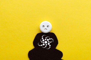 The symbol of overcoming madness and the state of disorder of the soul of mind and body, a side...