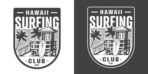 Obraz premium Hawaii surfing club emblem