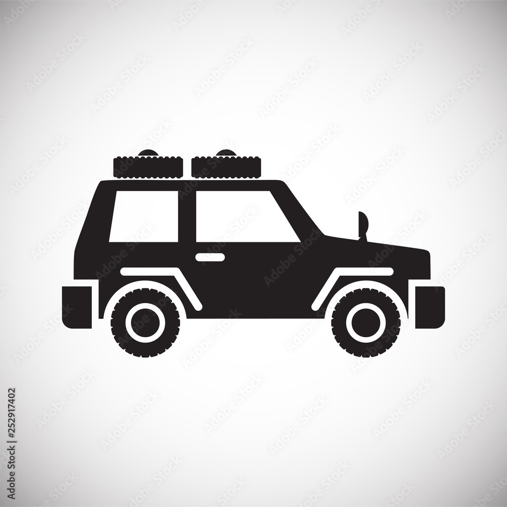 Poster car icon on background for graphic and web design. simple vector sign. internet concept symbol for w