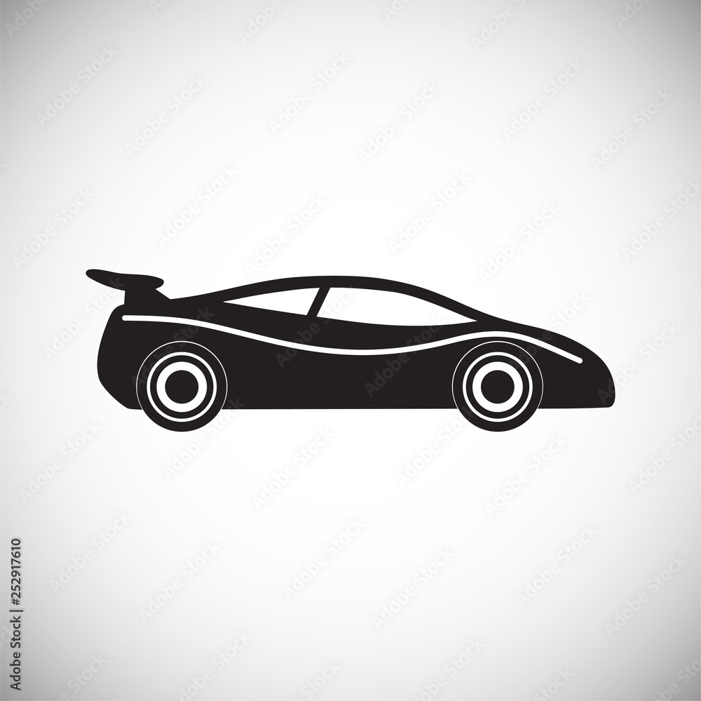 Poster car icon on background for graphic and web design. simple vector sign. internet concept symbol for w